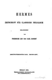 Hermes : Zeitschrift für klassische Philologie : Hübner, Ernst .